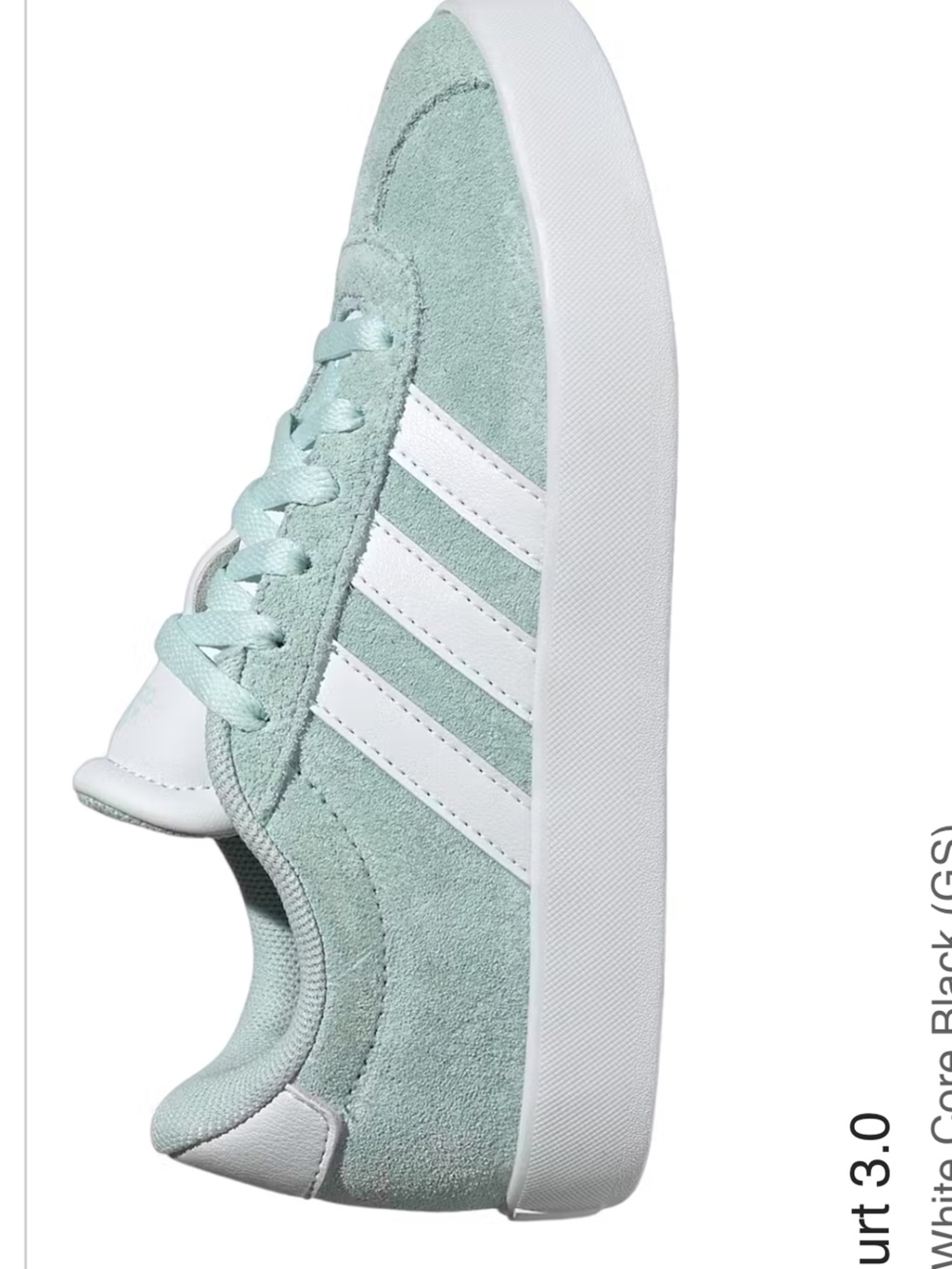 NWT Adidas Court VL 3.0 Suede Low-Top Sneaker in Mint and White